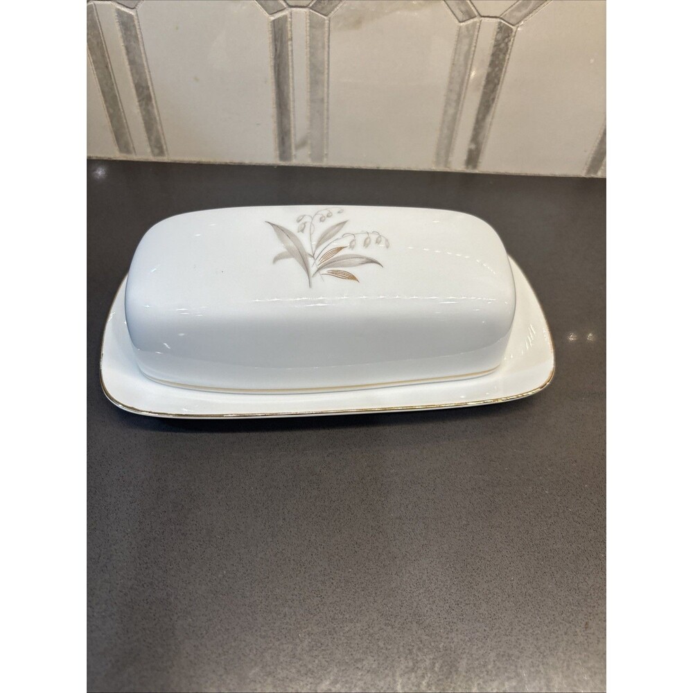 Butter Dish With Lid Kaysons Golden Rhapsody 1961 Fine China Wheat Japan EUC